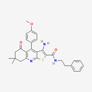 3-amino-4-(4-methoxyphenyl)-7,7-dimethyl-5-oxo-N-phenethyl-5,6,7,8-tetrahydrothieno[2,3-b]quinoline-2-carboxamide