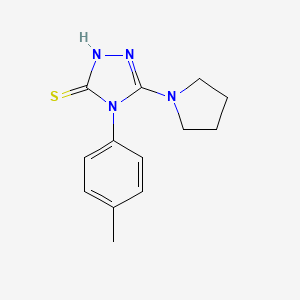 molecular formula C13H16N4S B2393230 4-(4-methylphenyl)-5-(pyrrolidin-1-yl)-4H-1,2,4-triazole-3-thiol CAS No. 812648-27-4