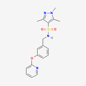 1,3,5-trimethyl-N-(3-(pyridin-2-yloxy)benzyl)-1H-pyrazole-4-sulfonamide