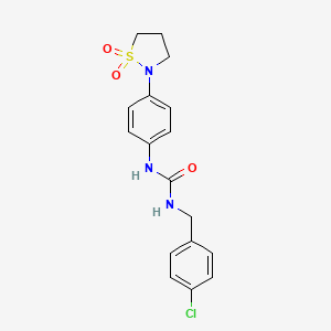 molecular formula C17H18ClN3O3S B2393236 1-(4-氯苄基)-3-(4-(1,1-二氧化异噻唑烷-2-基)苯基)脲 CAS No. 1203067-82-6