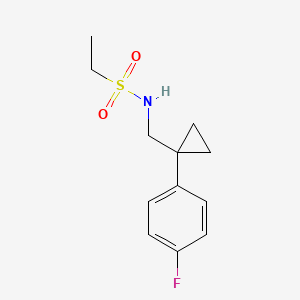 molecular formula C12H16FNO2S B2393238 N-{[1-(4-fluorophenyl)cyclopropyl]methyl}ethane-1-sulfonamide CAS No. 1209822-76-3