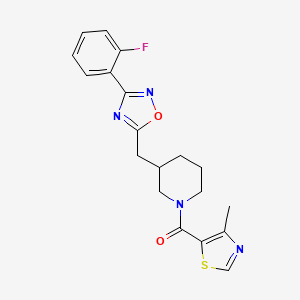 (3-((3-(2-Fluorophenyl)-1,2,4-oxadiazol-5-yl)methyl)piperidin-1-yl)(4-methylthiazol-5-yl)methanone
