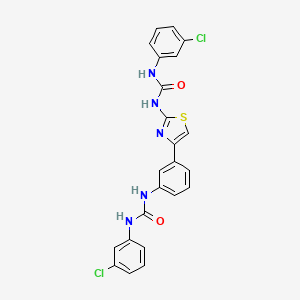 molecular formula C23H17Cl2N5O2S B2393246 1-(3-Chlorophenyl)-3-[4-[3-[(3-chlorophenyl)carbamoylamino]phenyl]-1,3-thiazol-2-yl]urea CAS No. 392246-25-2