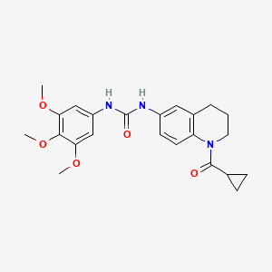 molecular formula C23H27N3O5 B2393247 1-(1-(环丙烷甲酰)-1,2,3,4-四氢喹啉-6-基)-3-(3,4,5-三甲氧基苯基)脲 CAS No. 1203106-76-6