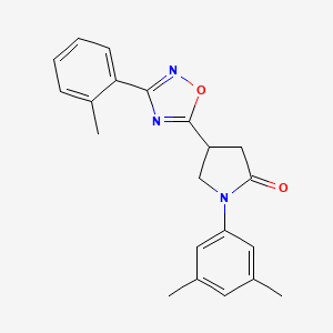 molecular formula C21H21N3O2 B2393267 1-(3,5-二甲苯基)-4-[3-(2-甲苯基)-1,2,4-恶二唑-5-基]吡咯烷-2-酮 CAS No. 942034-56-2