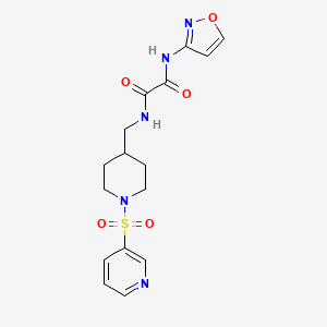 molecular formula C16H19N5O5S B2393270 N1-(isoxazol-3-yl)-N2-((1-(pyridin-3-ylsulfonyl)piperidin-4-yl)methyl)oxalamide CAS No. 1428351-46-5