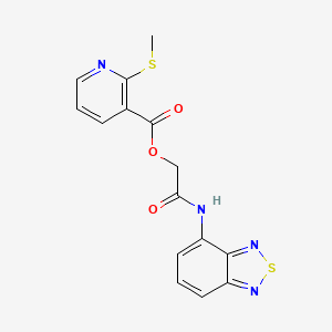 molecular formula C15H12N4O3S2 B2393272 [2-(2,1,3-Benzothiadiazol-4-ylamino)-2-oxoethyl] 2-methylsulfanylpyridine-3-carboxylate CAS No. 956964-43-5