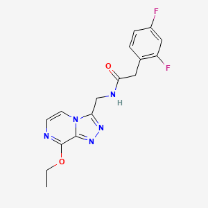 molecular formula C16H15F2N5O2 B2393279 2-(2,4-二氟苯基)-N-((8-乙氧基-[1,2,4]三唑并[4,3-a]吡嗪-3-基)甲基)乙酰胺 CAS No. 2034275-48-2