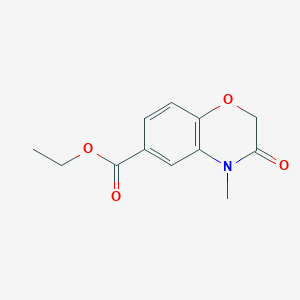 molecular formula C12H13NO4 B2393285 ethyl 4-methyl-3-oxo-3,4-dihydro-2H-1,4-benzoxazine-6-carboxylate CAS No. 951464-90-7