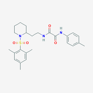 molecular formula C25H33N3O4S B2393292 N1-(2-(1-(mesitylsulfonyl)piperidin-2-yl)ethyl)-N2-(p-tolyl)oxalamide CAS No. 898415-55-9