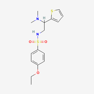 molecular formula C16H22N2O3S2 B2393293 N-(2-(dimethylamino)-2-(thiophen-2-yl)ethyl)-4-ethoxybenzenesulfonamide CAS No. 941872-41-9