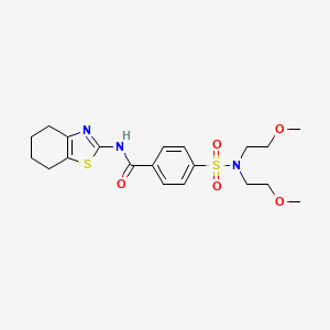 molecular formula C20H27N3O5S2 B2393304 4-(N,N-bis(2-methoxyethyl)sulfamoyl)-N-(4,5,6,7-tetrahydrobenzo[d]thiazol-2-yl)benzamide CAS No. 328539-80-6