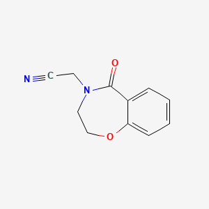 molecular formula C11H10N2O2 B2393306 2-[5-oxo-2,3-dihydro-1,4-benzoxazepin-4(5H)-yl]acetonitrile CAS No. 866156-36-7