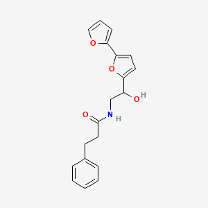 molecular formula C19H19NO4 B2393311 N-(2-{[2,2'-bifuran]-5-yl}-2-hydroxyethyl)-3-phenylpropanamide CAS No. 2310143-79-2