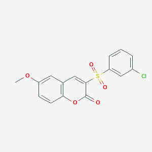 molecular formula C16H11ClO5S B2393317 3-(3-Chlorophenyl)sulfonyl-6-methoxychromen-2-one CAS No. 904432-74-2