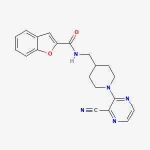 molecular formula C20H19N5O2 B2393329 N-((1-(3-cyanopyrazin-2-yl)piperidin-4-yl)methyl)benzofuran-2-carboxamide CAS No. 1797575-73-5