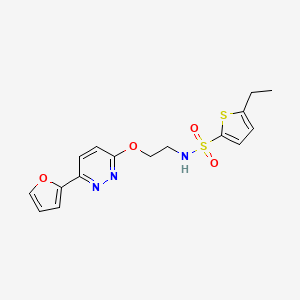 molecular formula C16H17N3O4S2 B2393336 5-ethyl-N-(2-((6-(furan-2-yl)pyridazin-3-yl)oxy)ethyl)thiophene-2-sulfonamide CAS No. 920243-59-0