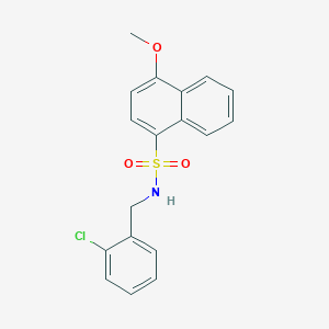 molecular formula C18H16ClNO3S B239334 N-(2-chlorobenzyl)-4-methoxy-1-naphthalenesulfonamide 