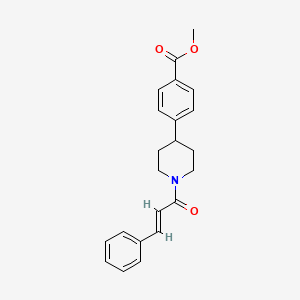 molecular formula C22H23NO3 B2393347 (E)-methyl 4-(1-cinnamoylpiperidin-4-yl)benzoate CAS No. 1421587-33-8