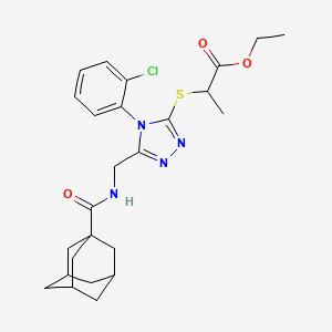 Ethyl 2-[[5-[(adamantane-1-carbonylamino)methyl]-4-(2-chlorophenyl)-1,2,4-triazol-3-yl]sulfanyl]propanoate