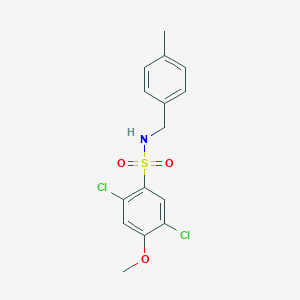 molecular formula C15H15Cl2NO3S B239335 2,5-dichloro-4-methoxy-N-(4-methylbenzyl)benzenesulfonamide 