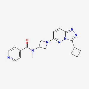 molecular formula C19H21N7O B2393350 N-(1-(3-环丁基-[1,2,4]三唑并[4,3-b]哒嗪-6-基)氮杂环丁-3-基)-N-甲基异烟酰胺 CAS No. 2319640-18-9