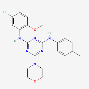 molecular formula C21H23ClN6O2 B2393352 N2-(5-chloro-2-methoxyphenyl)-6-morpholino-N4-(p-tolyl)-1,3,5-triazine-2,4-diamine CAS No. 946343-43-7
