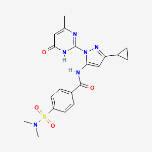 molecular formula C20H22N6O4S B2393359 N-(3-cyclopropyl-1-(4-methyl-6-oxo-1,6-dihydropyrimidin-2-yl)-1H-pyrazol-5-yl)-4-(N,N-dimethylsulfamoyl)benzamide CAS No. 1203043-72-4