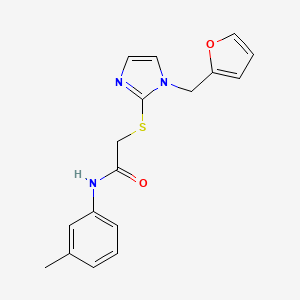 molecular formula C17H17N3O2S B2393363 2-[1-(呋喃-2-基甲基)咪唑-2-基]硫代基-N-(3-甲苯基)乙酰胺 CAS No. 893384-63-9