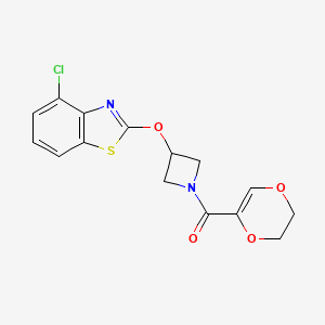 (3-((4-Chlorobenzo[d]thiazol-2-yl)oxy)azetidin-1-yl)(5,6-dihydro-1,4-dioxin-2-yl)methanone