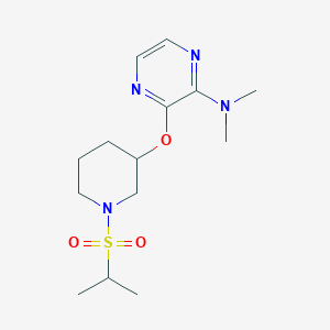 molecular formula C14H24N4O3S B2393369 3-((1-(isopropylsulfonyl)piperidin-3-yl)oxy)-N,N-dimethylpyrazin-2-amine CAS No. 2034583-41-8