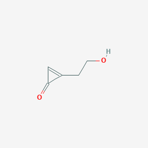 molecular formula C5H6O2 B2393379 2-(2-Hydroxyethyl)cycloprop-2-en-1-one CAS No. 2225141-69-3