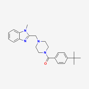 molecular formula C24H30N4O B2393392 (4-(叔丁基)苯基)(4-((1-甲基-1H-苯并[d]咪唑-2-基)甲基)哌嗪-1-基)甲苯酮 CAS No. 1171028-19-5