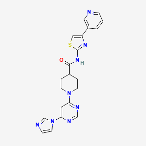 1-(6-(1H-imidazol-1-yl)pyrimidin-4-yl)-N-(4-(pyridin-3-yl)thiazol-2-yl)piperidine-4-carboxamide