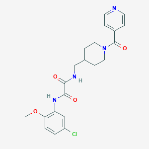 molecular formula C21H23ClN4O4 B2393400 N1-(5-氯-2-甲氧基苯基)-N2-((1-异烟酰基哌啶-4-基)甲基)草酰胺 CAS No. 1396759-69-5