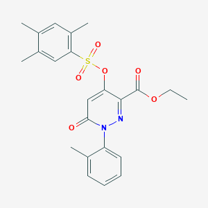 Ethyl 6-oxo-1-(o-tolyl)-4-(((2,4,5-trimethylphenyl)sulfonyl)oxy)-1,6-dihydropyridazine-3-carboxylate