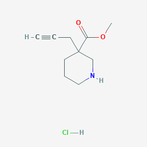 molecular formula C10H16ClNO2 B2393414 Methyl 3-prop-2-ynylpiperidine-3-carboxylate;hydrochloride CAS No. 2243515-48-0