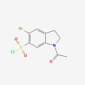 molecular formula C10H9BrClNO3S B2393430 1-Acetyl-5-bromo-2,3-dihydro-1H-indole-6-sulfonyl chloride CAS No. 107144-42-3