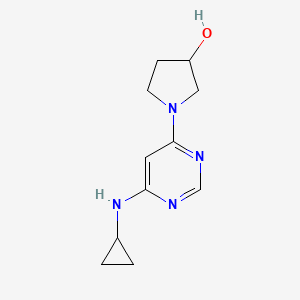 molecular formula C11H16N4O B2393435 1-(6-(环丙胺基)嘧啶-4-基)吡咯烷-3-醇 CAS No. 1353974-11-4