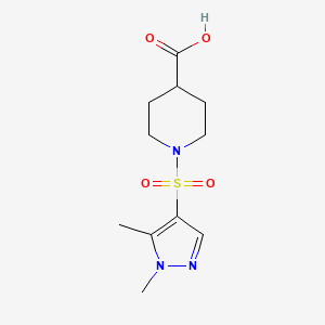 molecular formula C11H17N3O4S B2393441 1-(1,5-Dimethyl-1H-pyrazole-4-sulfonyl)-piperidine-4-carboxylic acid CAS No. 956362-87-1