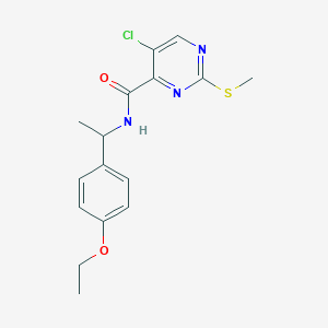 molecular formula C16H18ClN3O2S B2393443 5-chloro-N-[1-(4-ethoxyphenyl)ethyl]-2-(methylsulfanyl)pyrimidine-4-carboxamide CAS No. 1089627-86-0