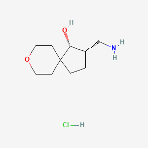 molecular formula C10H20ClNO2 B2393446 (3S,4R)-3-(氨基甲基)-8-氧代螺[4.5]癸烷-4-醇;盐酸盐 CAS No. 2375250-69-2