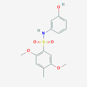 molecular formula C15H17NO5S B239345 N-(3-hydroxyphenyl)-2,5-dimethoxy-4-methylbenzenesulfonamide 