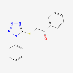 molecular formula C15H12N4OS B2393450 1-Phenyl-2-(1-phenyltetrazol-5-yl)sulfanylethanone CAS No. 25746-67-2
