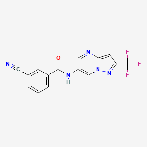 3-cyano-N-(2-(trifluoromethyl)pyrazolo[1,5-a]pyrimidin-6-yl)benzamide