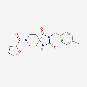 molecular formula C20H25N3O4 B2393456 3-(4-Methylbenzyl)-8-(tetrahydrofuran-2-carbonyl)-1,3,8-triazaspiro[4.5]decane-2,4-dione CAS No. 1021251-96-6