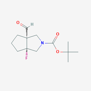 molecular formula C13H20FNO3 B2393458 Tert-butyl (3aR,6aS)-3a-fluoro-6a-formyl-3,4,5,6-tetrahydro-1H-cyclopenta[c]pyrrole-2-carboxylate CAS No. 2378490-35-6