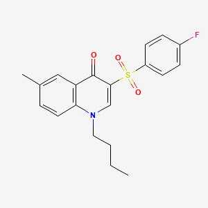 molecular formula C20H20FNO3S B2393468 1-丁基-3-[(4-氟苯基)磺酰基]-6-甲基喹啉-4(1H)-酮 CAS No. 899217-49-3