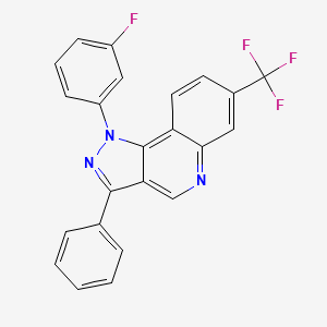 molecular formula C23H13F4N3 B2393470 1-(3-fluorophenyl)-3-phenyl-7-(trifluoromethyl)-1H-pyrazolo[4,3-c]quinoline CAS No. 901265-43-8