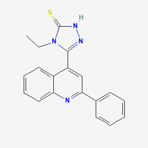 molecular formula C19H16N4S B2393472 4-ethyl-5-(2-phenylquinolin-4-yl)-4H-1,2,4-triazole-3-thiol CAS No. 588673-84-1
